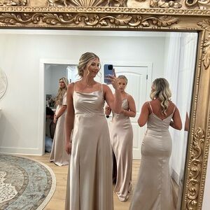 Birdy Grey Champagne Satin Lisa long dress